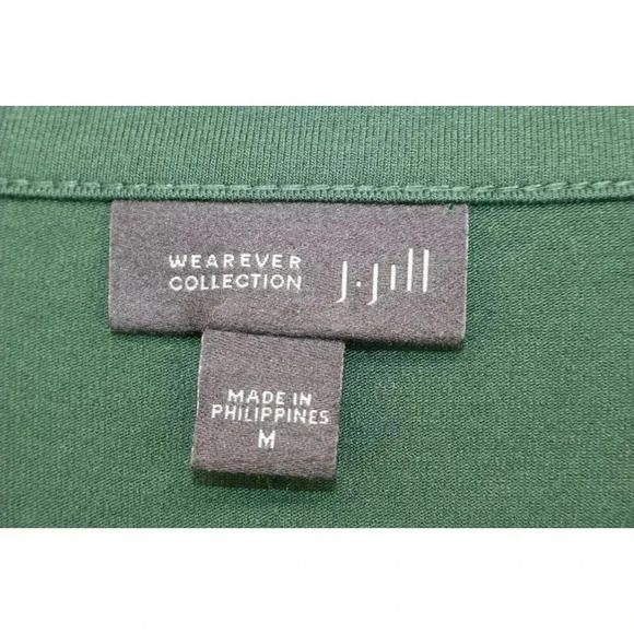 J. Jill Wearever Collection Dark Green Button-Up Dress-Size Medium-Long Sleeves - Picture 3 of 8